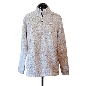 Eddie Bauer Radiator Fleece Pullover Men Large 1/4 Snap Mock Neck Gray